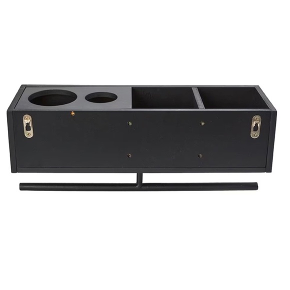 NIB Black Organization Bathroom Wall Shelf with Towel Bar! - Picture 3 of 6